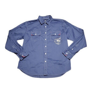 Ed Hardy by Christian Audigier Shirt Button Front Long Sleeve Logo Tiger Men XL